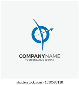 Business Logo Modern Orion Arrow, Vector Illustration