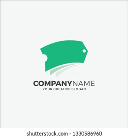 Business logo modern ticket, vector illustration