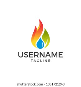 Business logo modern water fire, vector illustration