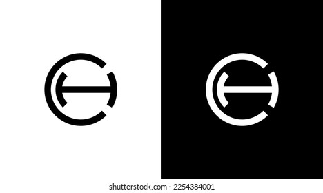 business logo monogram ch letter initial black and white icon illustration style Designs templates