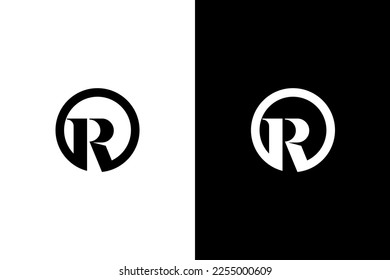 business logo monogram r letter initial black and white icon illustration style Designs templates