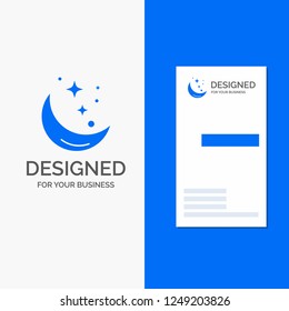 Business Logo for Moon, Night, star, weather, space. Vertical Blue Business / Visiting Card template.
