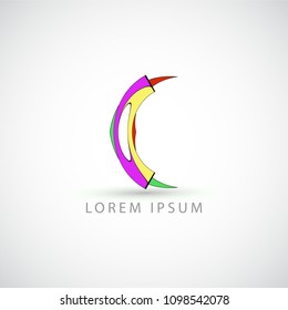 business logo moon vector sign