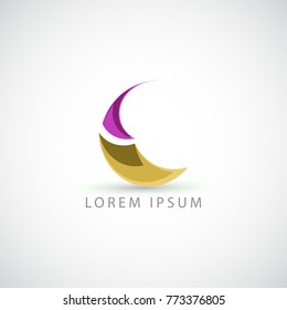 business logo moon vector sign
