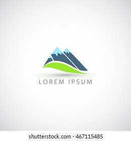 business logo mountains vector sign