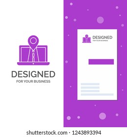 Business Logo for Navigation, Map, System, GPS, Route. Vertical Purple Business / Visiting Card template. Creative background vector illustration