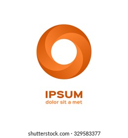 Business logo, orange circle icon