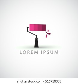 business logo paint roller vector sign