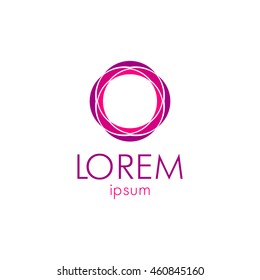 Business logo, pink circle icon