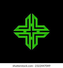 Business logo plus, abstract vector plus