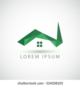 business logo polygonal house vector sign