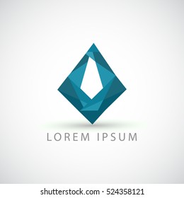 business logo polygonal rhombus vector sign
