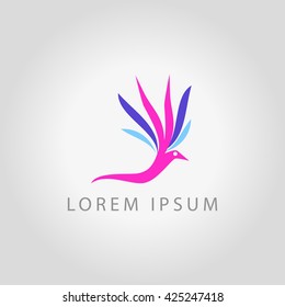 business logo purple bird vector sign