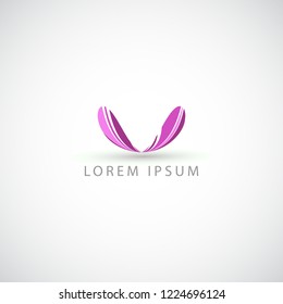 business logo purple wings vector sign