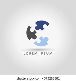 Business Logo Puzzle Circle Vector