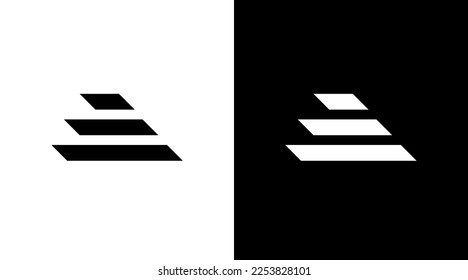 business logo pyramid monogram letter initial black and white icon illustration style Designs templates