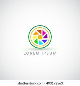 business logo rainbow aperture vector sign