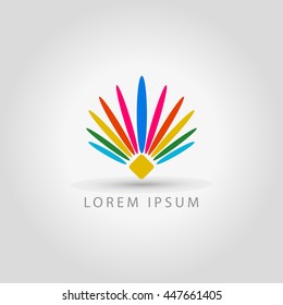 business logo rainbow petals vector sign