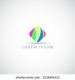 business logo rainbow rhombus vector sign