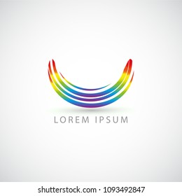 business logo rainbow semicircle vector sign