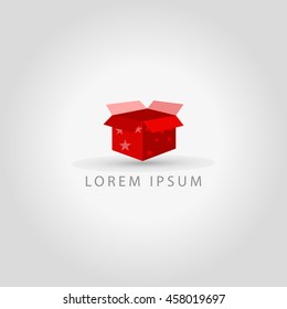 business logo red box vector sign