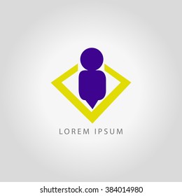 business logo rhombus vector man sign
