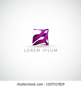 business logo ribbon square vector sign