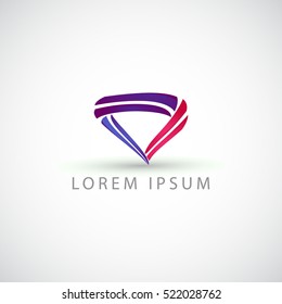 business logo ribbon triangle vector sign