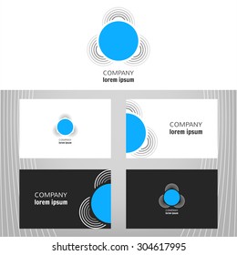Business logo. Round icon for the business of the company. Vector design element for editing. Business card with logo for corporate, media, technology