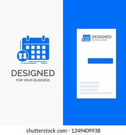 Business Logo for schedule, classes, timetable, appointment, event. Vertical Blue Business / Visiting Card template.