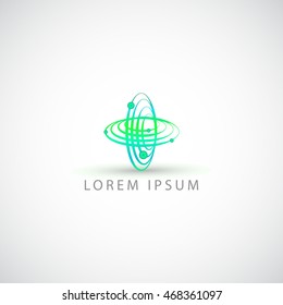 business logo science atom vector sign