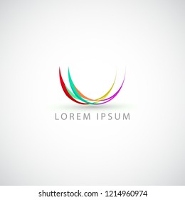business logo semicircle lines  vector sign