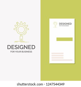 Business Logo for seo, search, optimization, process, setting. Vertical Green Business / Visiting Card template. Creative background vector illustration