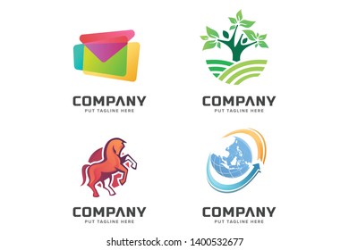 Business Logo Set - Isolated On White Background - Vector Illustration, Graphic Design Editable For Your Design. Modern Flat Icons