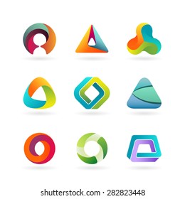 Business Logo Set Isolated On White Background,  Abstract, Infinite looped shape