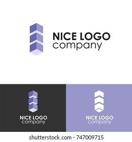 Business logo. A sign consisting of cubes.