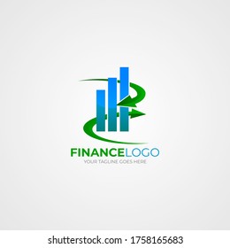 Logo de negocios con un diseño sencillo. adecuado para describir finanzas, inversión, dinero, flecha, etc.