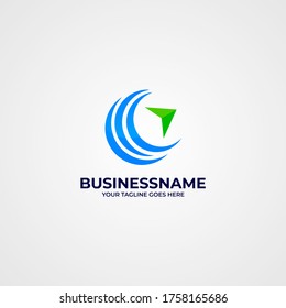Logo de negocios con un diseño sencillo. adecuado para describir finanzas, inversión, dinero, flecha, etc.