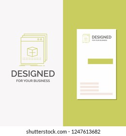 Business Logo for software, App, application, file, program. Vertical Green Business / Visiting Card template. Creative background vector illustration