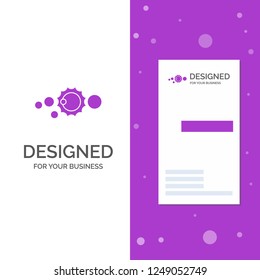Business Logo for solar, system, universe, solar system, astronomy. Vertical Purple Business / Visiting Card template. Creative background vector illustration