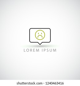 business logo speech bubble sad smile vector sign