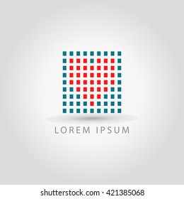 business logo square heart vector sign
