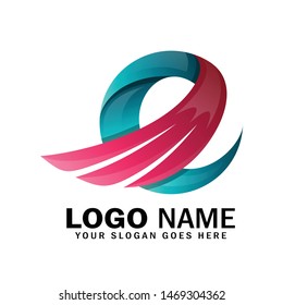 Business logo with symbol E and wings