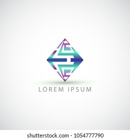 business logo technical rhombus vector sign 