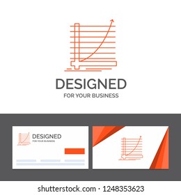 Business logo template for Arrow, chart, curve, experience, goal. Orange Visiting Cards with Brand logo template
