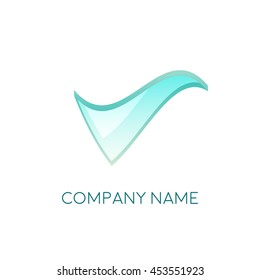 Business Logo Template. Blue checkmark. You can use the logo as a radio, TV, and light industry. Vector
