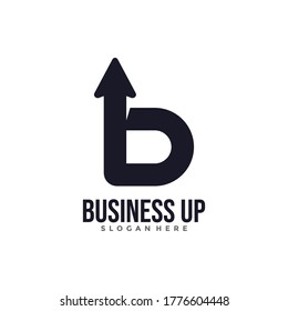 Business UP Logo Template Design Concept. Letter B logo vector with arrow combination. 