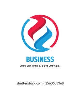 Business logo template design. Cooperation & development logo sign. Communication social media logo. Two design elements. 