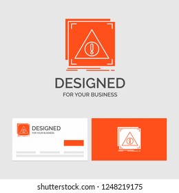 Business logo template for Error, Application, Denied, server, alert. Orange Visiting Cards with Brand logo template.