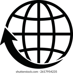 Business logo template. Globe and arrow logo is suitable for global company, world technologies, media and publicity agencies